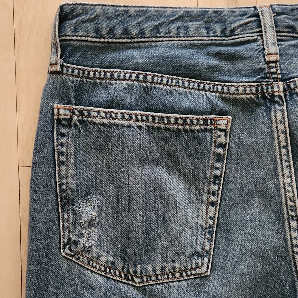 Topshop Moto Hayden High Rise Boyfriend Mom Jean Denim Blue Shorts Size W 28